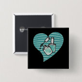Badge Carré 5 Cm Polissage turquoise à ongles (Devant & derrière)