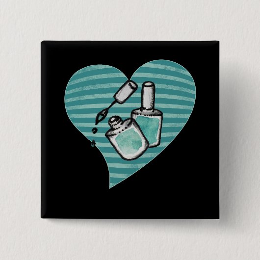 Badge Carré 5 Cm Polissage turquoise à ongles (Devant)