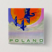 Badge Carré 5 Cm Pologne (Devant)