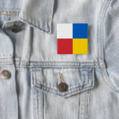 Badge Carré 5 Cm Pologne Ukraine (En situation)