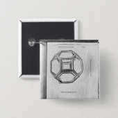 Badge Carré 5 Cm Polyèdre, de 'De Divina Proportione' (Devant & derrière)