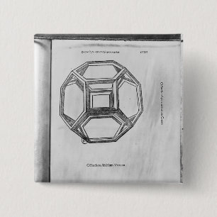 Badge Carré 5 Cm Polyèdre, de 'De Divina Proportione'