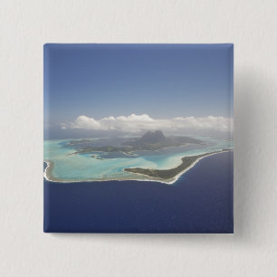 Badge Carré 5 Cm Polynésie française, Tahiti, Bora Bora. Le