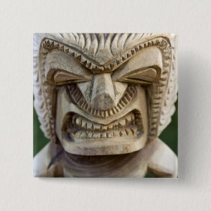 Badge Carré 5 Cm Polynésie, Royaume des Tonga. Gros plan sur le tik