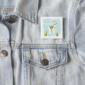 Badge Carré 5 Cm Pom Pom Llama Rama - Toute Lotta Llama (En situation)