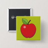Badge Carré 5 Cm Pomme rouge (Devant & derrière)