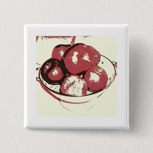 Badge Carré 5 Cm Pommes d'art pop (Devant)