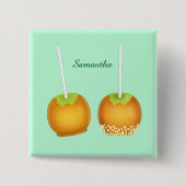 Badge Carré 5 Cm Pommes de caramel (Devant)