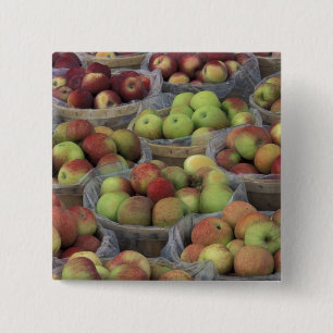 Badge Carré 5 Cm Pommes Macintosh d'État de New York dans des pani