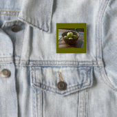 Badge Carré 5 Cm Pommes vertes (En situation)