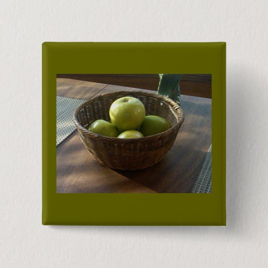 Badge Carré 5 Cm Pommes vertes (Devant)
