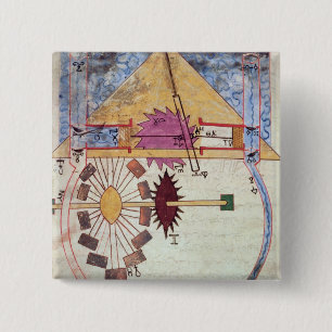 Badge Carré 5 Cm Pompe à eau, de 'livre de la connaissance