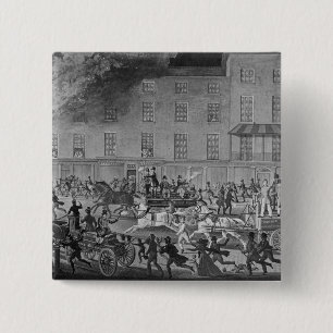 Badge Carré 5 Cm Pompes à incendie de Londres