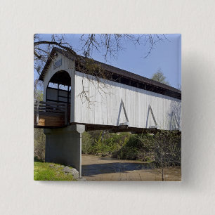 Badge Carré 5 Cm Pont couvert d'Antelope Creek, construit en 1922