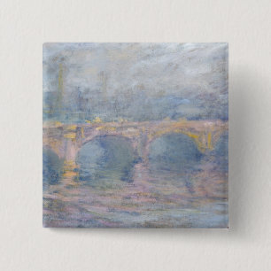 Badge Carré 5 Cm Pont de Claude Monet Waterloo, Londres, au