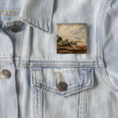 Badge Carré 5 Cm Pont de John Constable | Waterloo de Whiteh (En situation)
