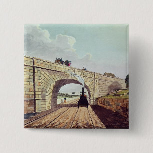 Badge Carré 5 Cm Pont, de 'Liverpool et de Manchester Railway