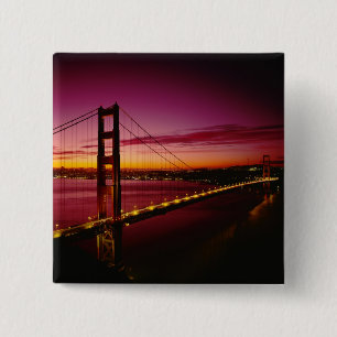 Badge Carré 5 Cm Pont du Golden Gate, San Francisco, Californie, 5
