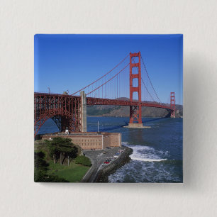 Badge Carré 5 Cm Pont du Golden Gate, San Francisco, Californie, 8