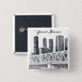 Badge Carré 5 Cm Pont du métro (Devant & derrière)