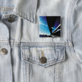 Badge Carré 5 Cm Pont en arc-en-ciel, Tokyo (En situation)