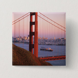 Badge Carré 5 Cm pont Golden Gate; San Francisco; Californie;