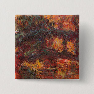 Badge Carré 5 Cm Pont japonais - Claude Monet - c1920