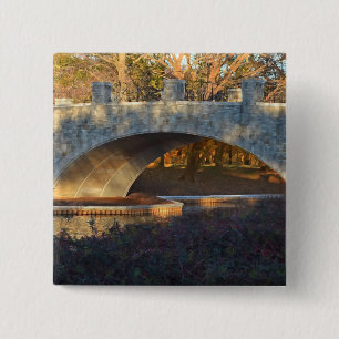 Badge Carré 5 Cm Pont peint au coucher du soleil par Shirley Taylor