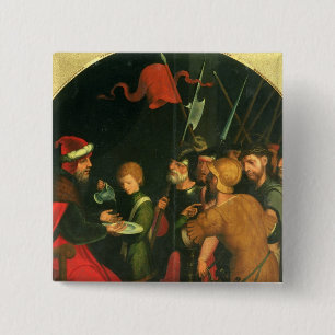 Badge Carré 5 Cm Pontius Pilate se lavant les mains