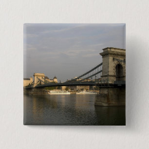 Badge Carré 5 Cm ponts de la chaîne de Szechenyi (Szechenyi Chain B