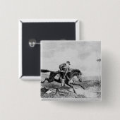 Badge Carré 5 Cm Pony Express américain (Devant & derrière)