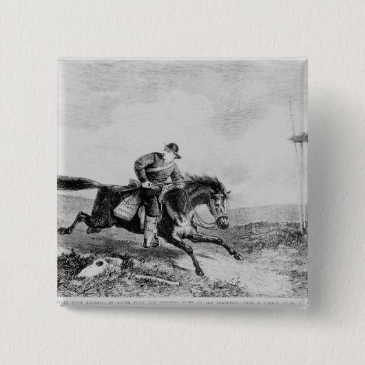 Badge Carré 5 Cm Pony Express américain (Devant)