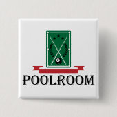 Badge Carré 5 Cm Poolroom Billiards Classic 8 Ball (Devant)