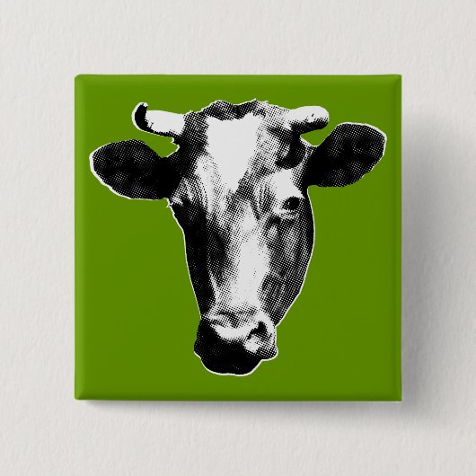 Badge Carré 5 Cm Pop Art Cow (Devant)