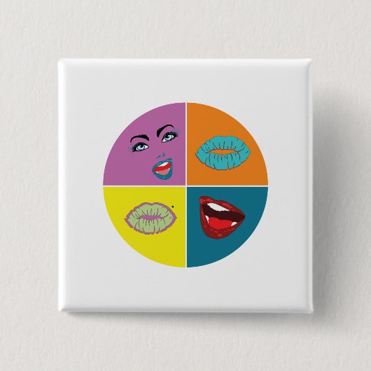 Badge Carré 5 Cm Pop Art des années 80 (Devant)