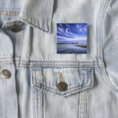 Badge Carré 5 Cm POPHAM BEACH STATE PARK, MAINE.États-Unis Cirrus (En situation)