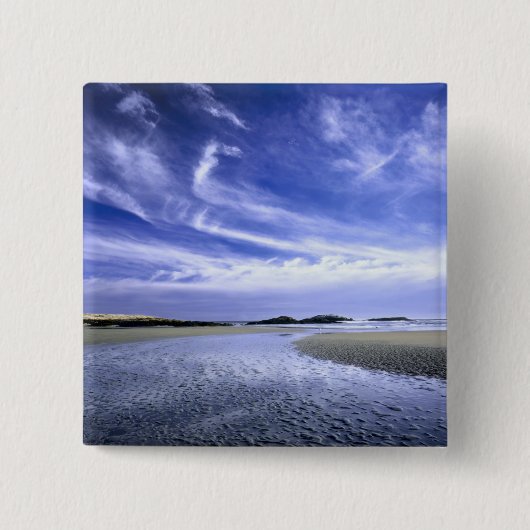 Badge Carré 5 Cm POPHAM BEACH STATE PARK, MAINE.États-Unis Cirrus (Devant)