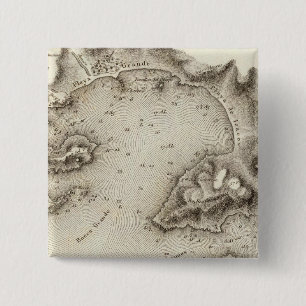 Badge Carré 5 Cm Port cartographique d'Acapulco