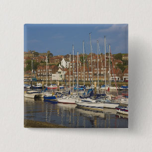 Badge Carré 5 Cm Port, Whitby, Yorkshire du Nord, Angleterre