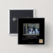 Badge Carré 5 Cm Porte bloquée (Devant & derrière)