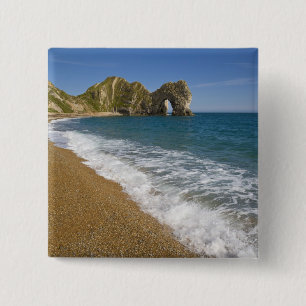 Badge Carré 5 Cm Porte de Durdle, Anse de Lulworth, Côte Jurassique