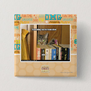 Badge Carré 5 Cm Porte secrète de déclenchement de pièce