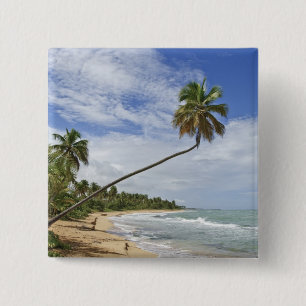 Badge Carré 5 Cm Porto Rico. Plage de Tres Palmitas Porto Rico