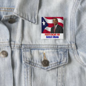 Badge Carré 5 Cm Portoricains pour Barack Obama (En situation)