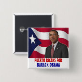 Badge Carré 5 Cm Portoricains pour Barack Obama (Devant & derrière)