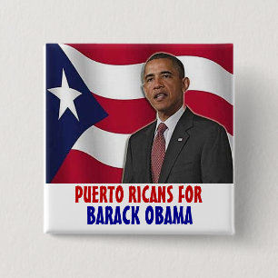 Badge Carré 5 Cm Portoricains pour Barack Obama