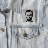 Badge Carré 5 Cm Portrait d'Abe Lincoln 2 (En situation)