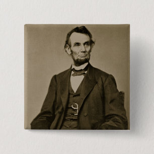 Badge Carré 5 Cm Portrait d'Abraham Lincoln (1809-65) (photo de