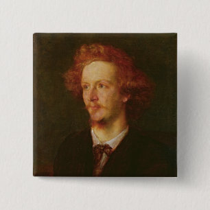Badge Carré 5 Cm Portrait d'Algernon Charles Swinburne 1867