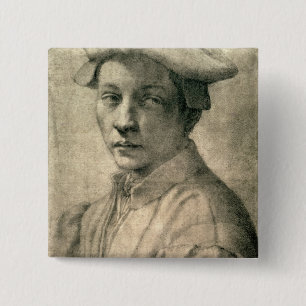 Badge Carré 5 Cm Portrait d'Andrea Quaratesi, c.1532